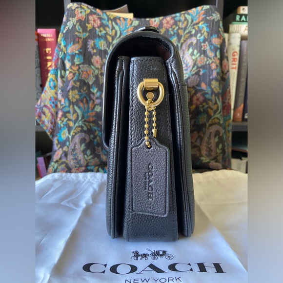 🌸SOLD🌸 Coach Cassie in Black Polished Pebble Leather with Brass Hardware! - Picture 7 of 16